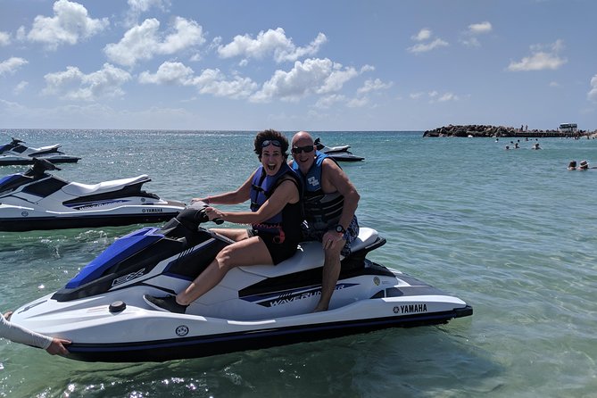JetSki Snorkel Adventure - Jet Ski speed from Reggae Beach to St Kitts’ old volcanic coastline
