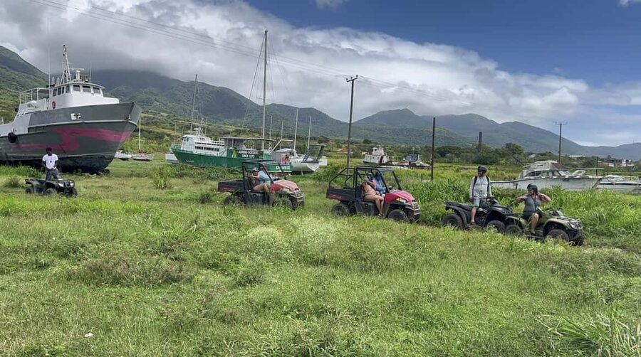 St. Kitts:Countryside Dune Buggy Tour - Gear-up time: helmets, a quick driving tutorial, then the countryside