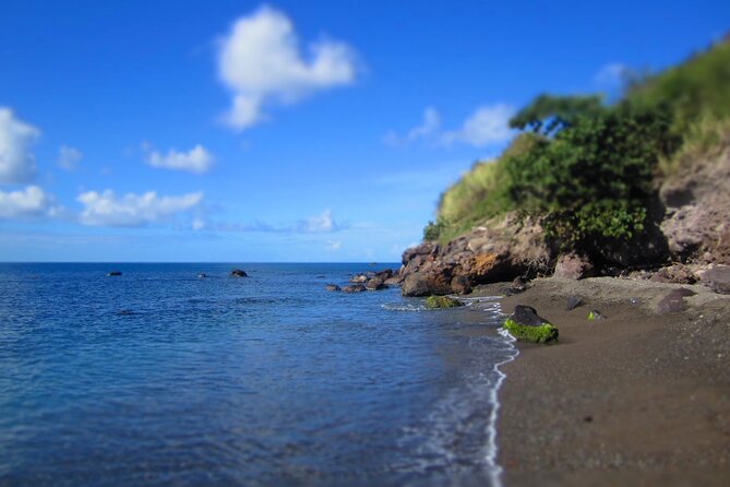 St.Kitts Sea Glass & Volcanic Black Sand Beach Day - Sea glass on black sand, why this feels different