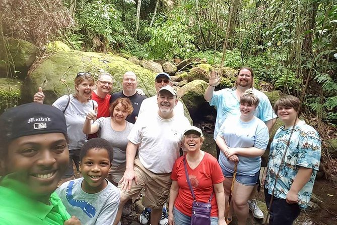 Tropical Rain Forest Explorer Hike In St. Kitts - Stop 1 along the river: Carib massacre history, told as you pass